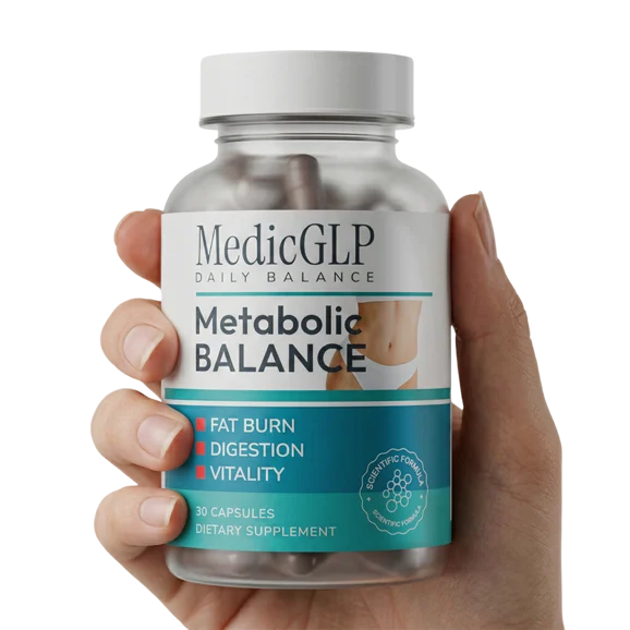 MedicGLP Daily Balance Flasche in der Hand