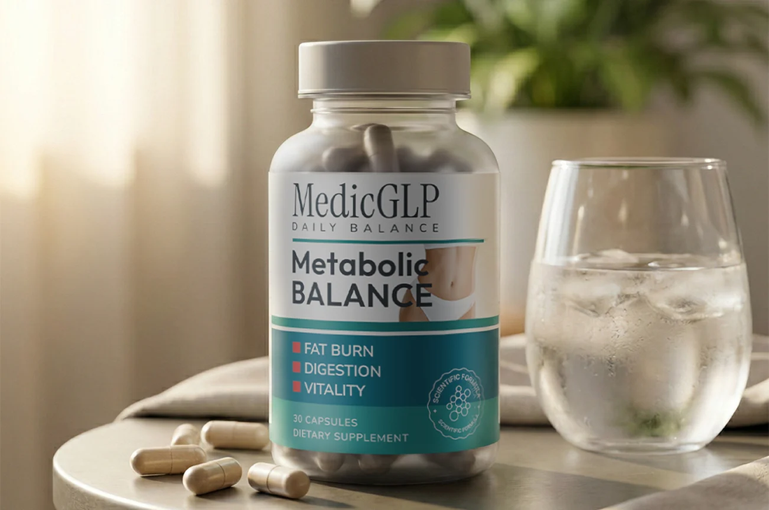 MedicGLP Flasche mit Wasserglas
